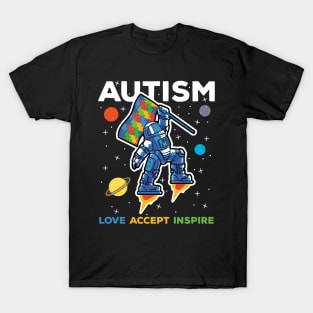 Autism Astronaut Love Accept Inspire T-Shirt